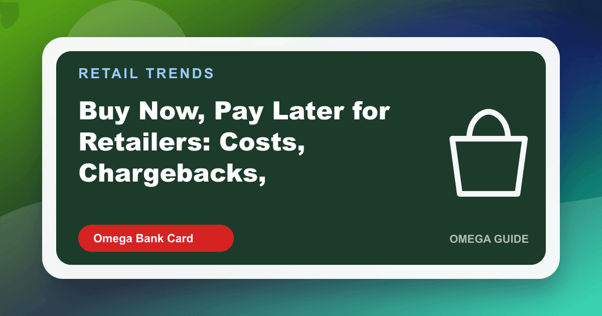 Retail checkout with buy now pay later option alongside card terminal BNPL merchant fees and risk