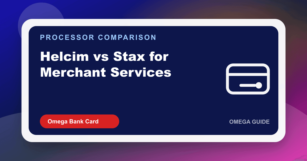Small business owner comparing Helcim and Stax merchant services statements, transparent interchange-plus pricing for Georgia retailers