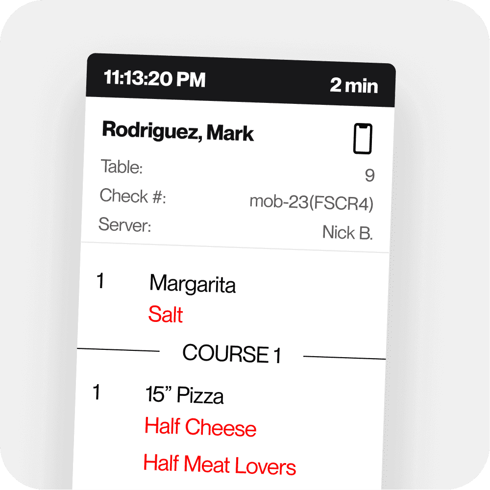 Step 3b: server can adjust on POS