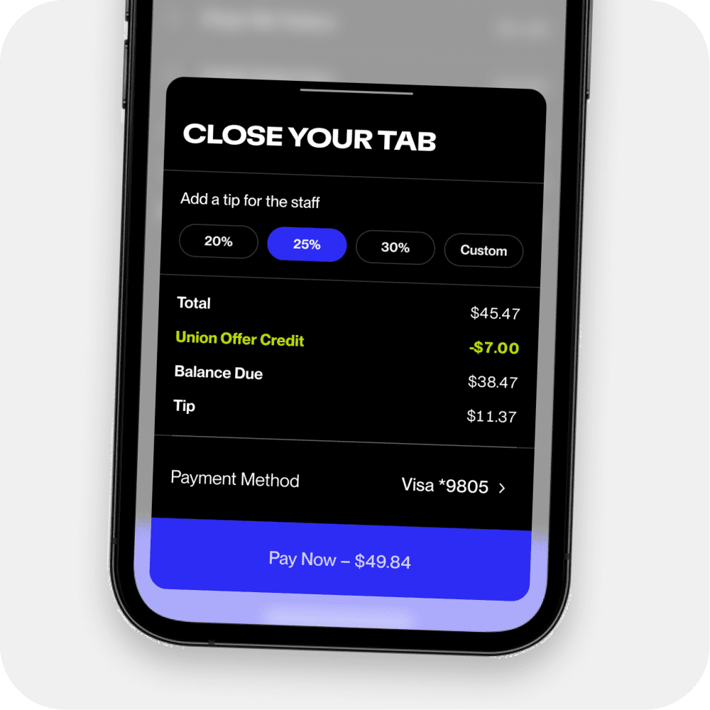 Step 4: guest pays on device