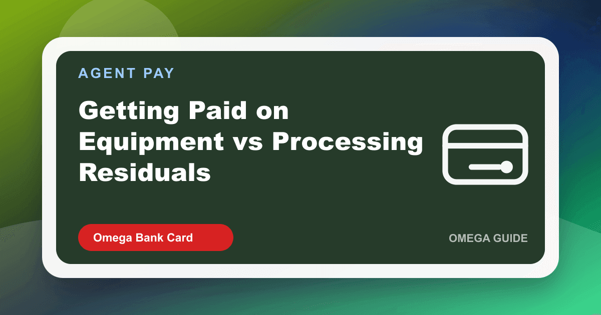 Agent comparing a one-time equipment commission against monthly processing residual income