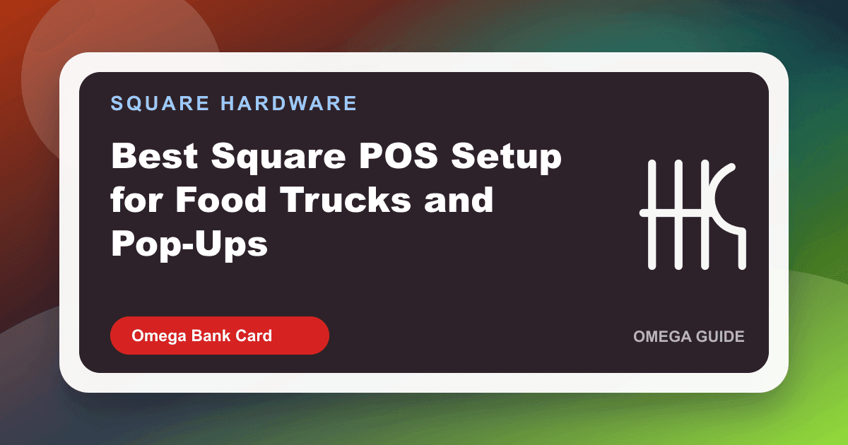 Food truck window using Square Terminal for tap and chip payments at an outdoor market