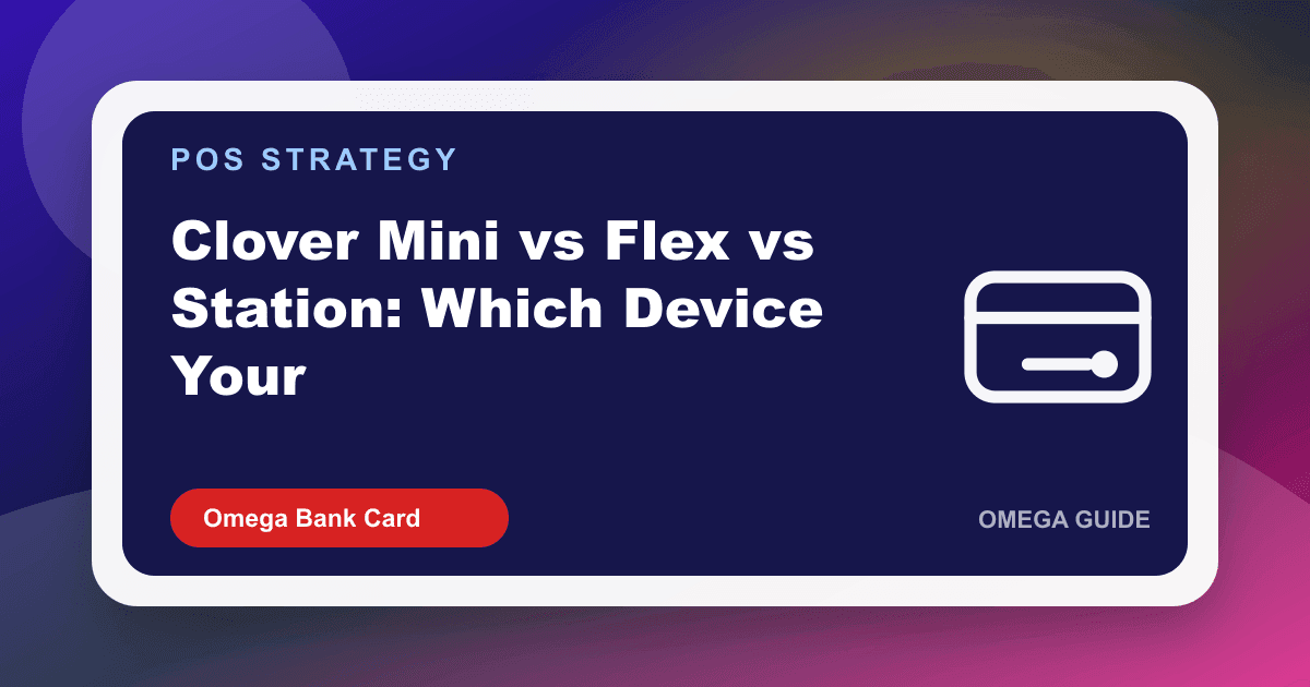 Clover Mini 3, Clover Flex 4, and Clover Station compared on a merchant counter for restaurants and retail