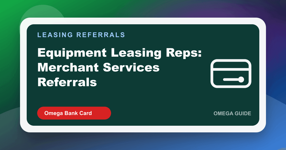 Equipment leasing representative referring merchant processing instead of packing rates into a POS lease