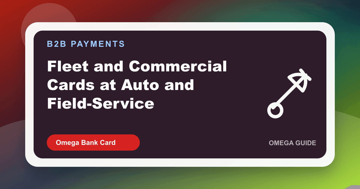 Auto shop and field-service invoice showing fleet commercial card versus consumer card tender mix