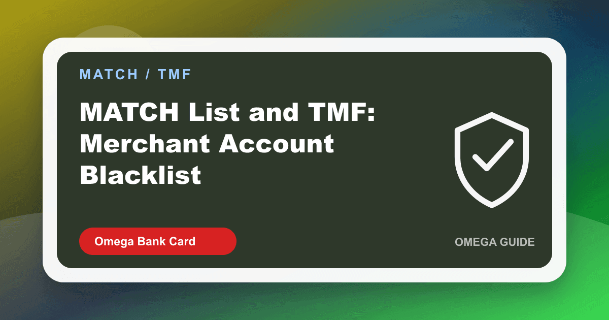 MATCH list TMF merchant terminated processing blacklist review for high-risk account reapplication documentation