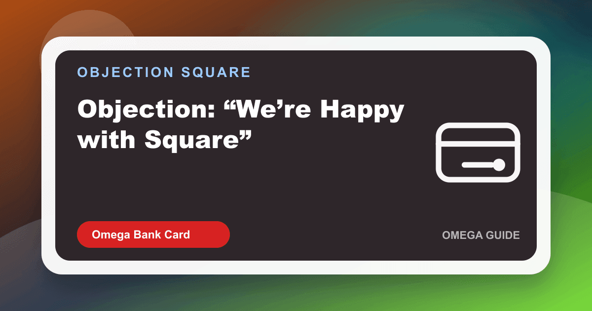 Agent talking with a merchant who is happy with Square Register about rate versus POS