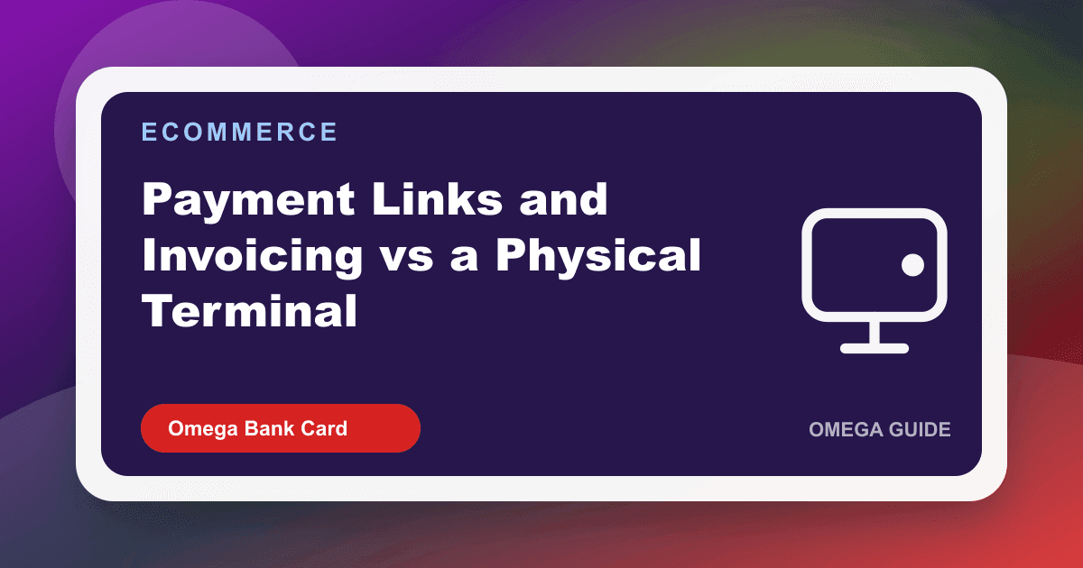 Service business sending a payment-link invoice beside a physical terminal for customers who are on site