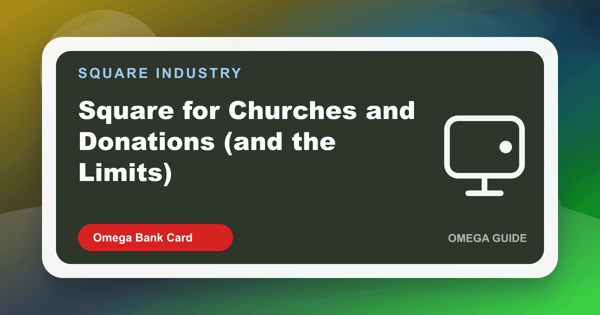 Church lobby table using Square Terminal for event tickets and a bookstore, separate from tithe giving