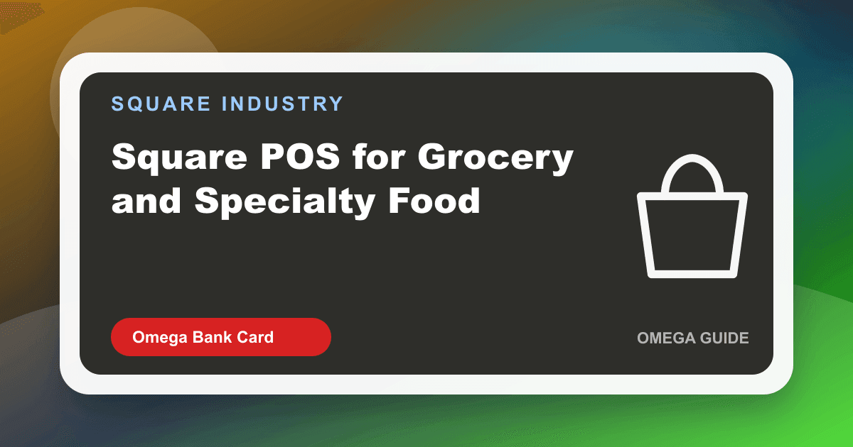 Specialty grocery checkout using Square Register with produce and packaged goods on the belt