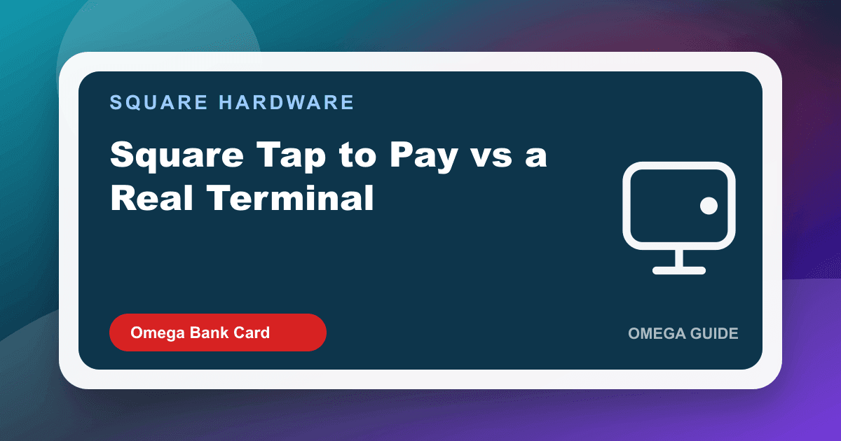 Guest tapping a phone wallet on iPhone Tap to Pay versus paying on a Square Terminal with a printer